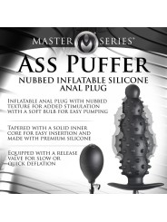 Master Series - Geribbelde Opblaasbare Anaalplug - Zwart