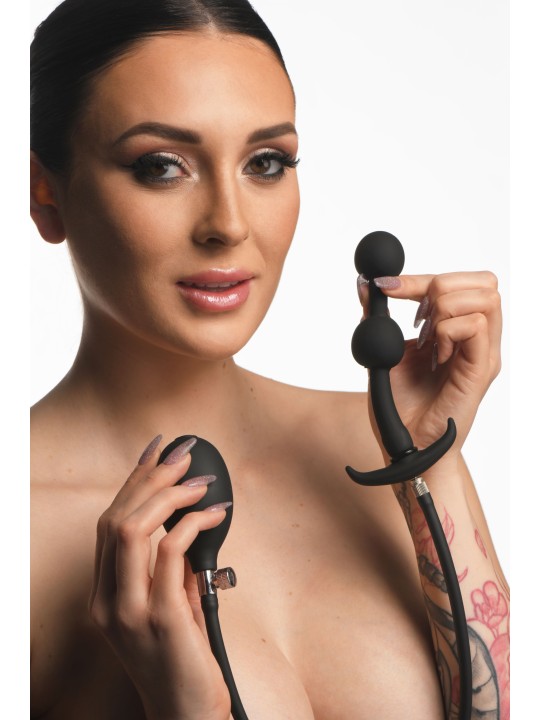 Inflatable Silicone Anal Plug - Black