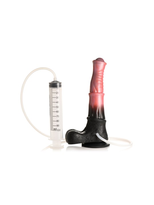 Creature Cocks - Centaur Explosie Spuitende Siliconen Dildo - Zwart/Rood