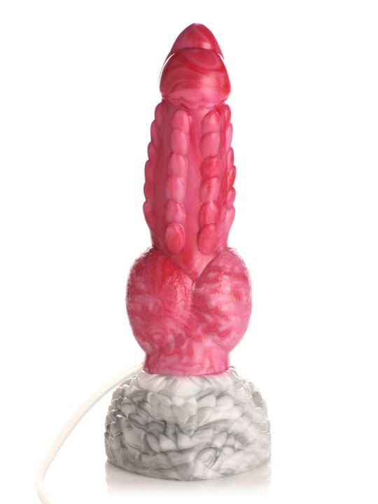 XR Brands - Resurrector Phoenix Spuitende Siliconen Dildo - Rood/Wit
