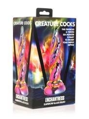 Creature Cocks - Betoverende Regenboog Glazen Dildo - Geel & Roze
