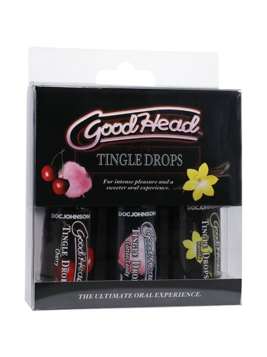 Doc Johnson - GoodHead Tingle Drops 3 Flavors - 29 ml