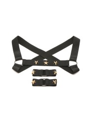 XR Brands - Chest Harness with Armbands - Black