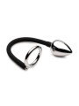 Master Series - Tug + Plug Cock & Ball Ring met Anaalplug - Zwart&Zilver
