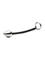 Master Series - Tug + Plug Cock & Ball Ring met Anaalplug - Zwart&Zilver