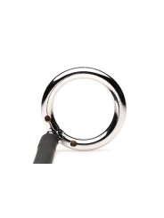 Master Series - Tug + Plug Cock & Ball Ring met Anaalplug - Zwart&Zilver
