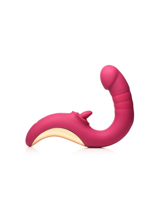 XR Brands - Tease & Please Licking & Thrusting Vibrator - Pink