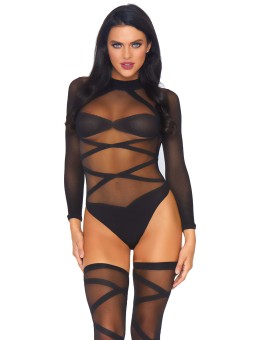 Truth Or Dare Body & Thigh Highs Set - Black