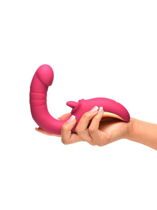 XR Brands - Tease & Please Licking & Thrusting Vibrator - Pink