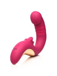 XR Brands - Tease & Please Licking & Thrusting Vibrator - Pink