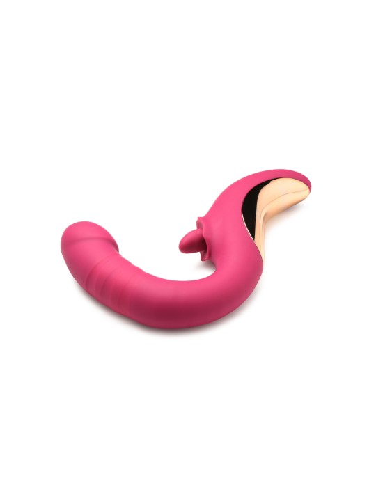 XR Brands - Tease & Please Licking & Thrusting Vibrator - Pink