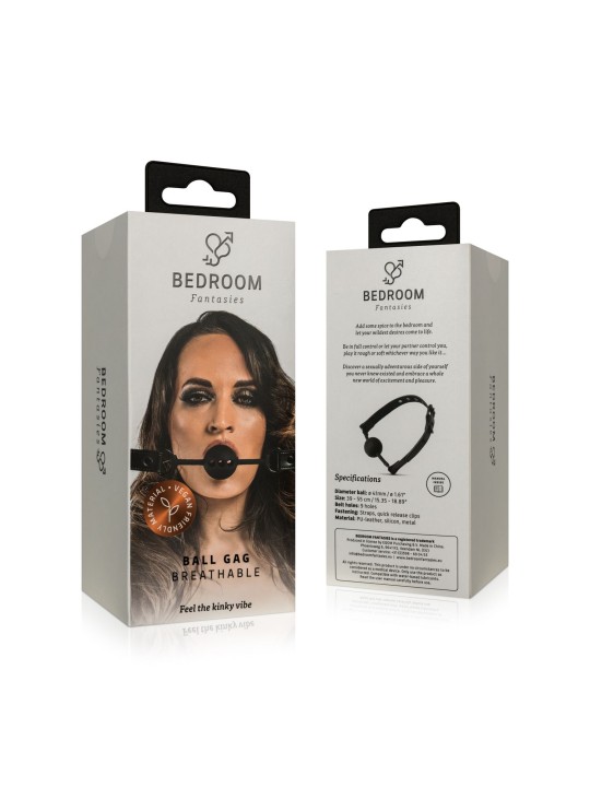 Open Siliconen Ball Gag - Zwart
