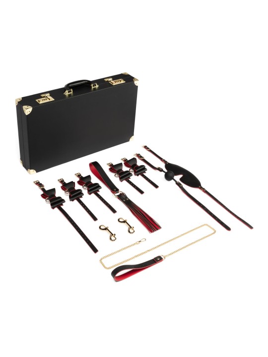 Bedroom Fantasies - Bondage Suitcase 11 Pcs - PU Leather