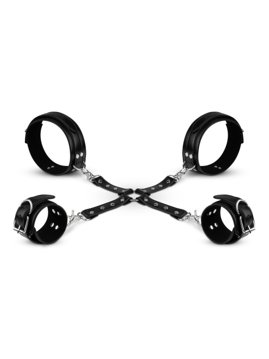Bedroom Fantasies - Bondageharnas Handboeien en Hogtie Set - Zwart