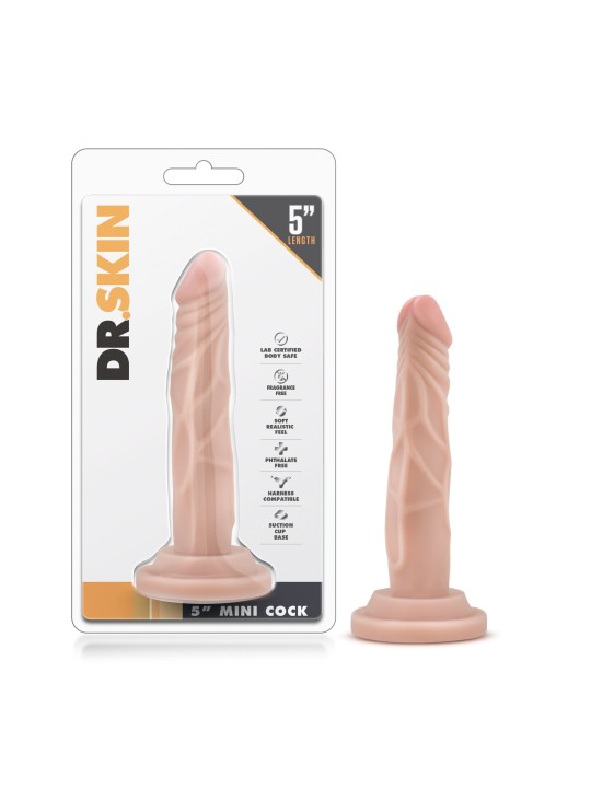 Dr. Skin - Realistic Mini Dildo With Suction Cup 5.75'' - Beige