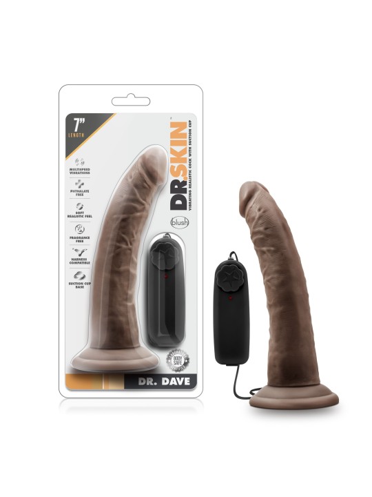Dr. Skin - Dr. Dave Vibrator Met Zuignap - Chocolate