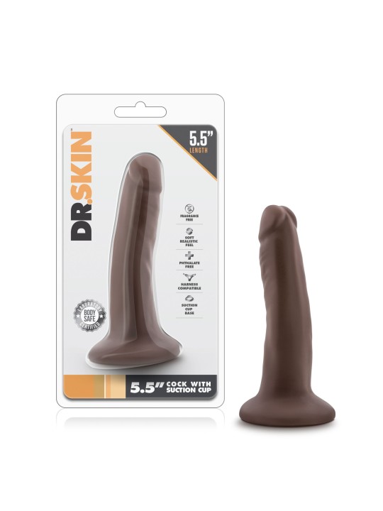 Dr. Skin - Realistic Dildo With Suction Cup 5.5'' - Chocolate