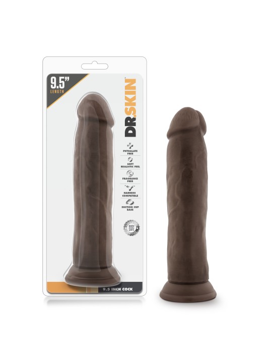 Dr. Skin - Realistic Dildo With Suction Cup 9.5'' - Chocolate