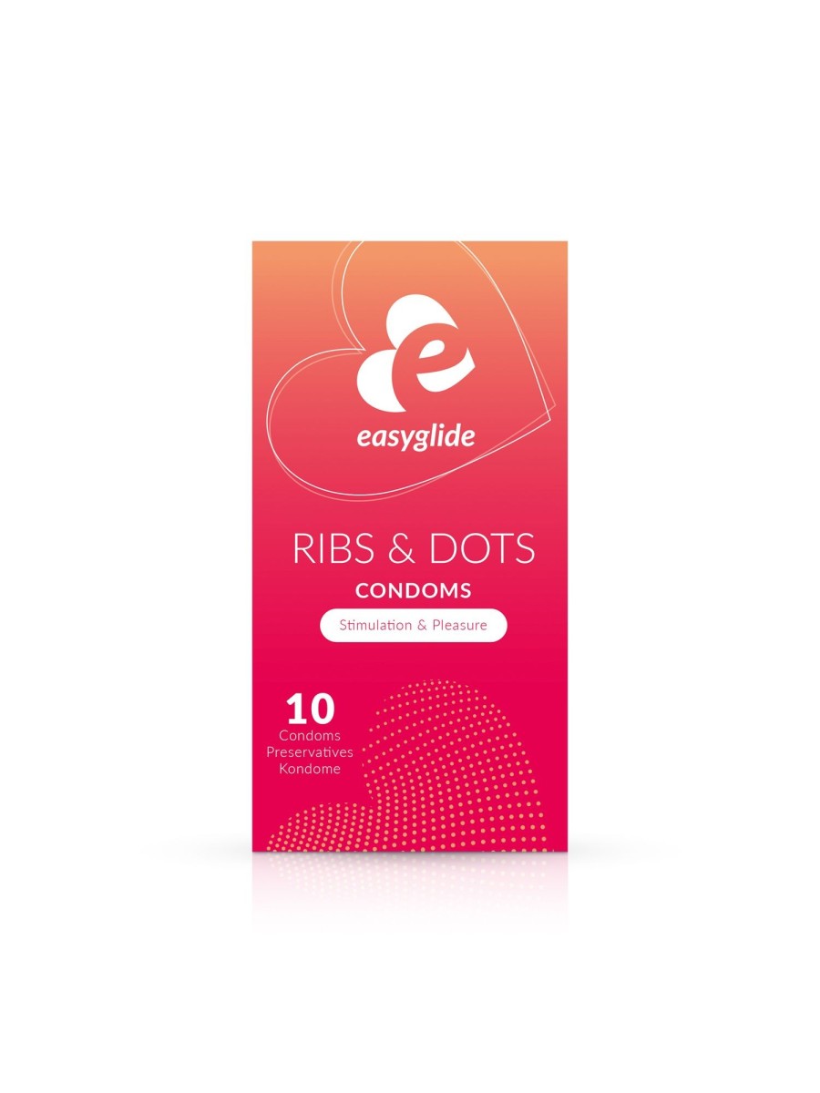 EasyGlide - Ribs and Dots Condoms - 10 pieces