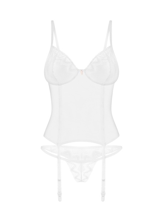 Obsessive - Alissium Corset and Thong - White