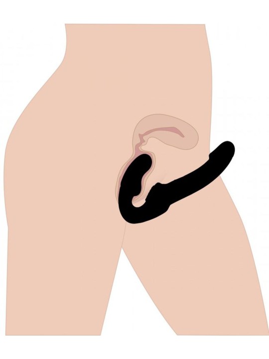 Strapless Voorbind Dildo - Zwart