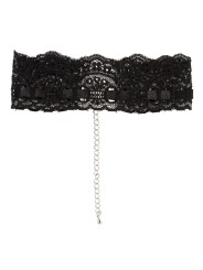 Kanten halsband - Zwart