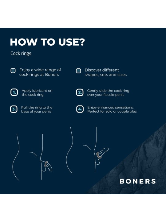 Boners 3-Delige Cockringen Set - Grijs