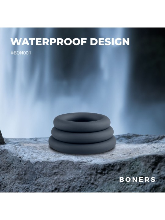 Boners 3-Delige Cockringen Set - Grijs