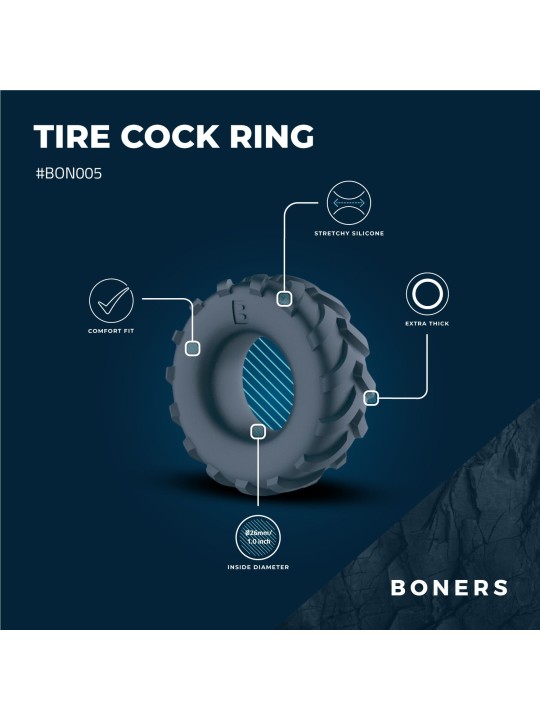 Boners Tire Cock Ring - Grey