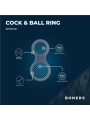 Boners Siliconen Cockring En Ballstretcher - Grijs