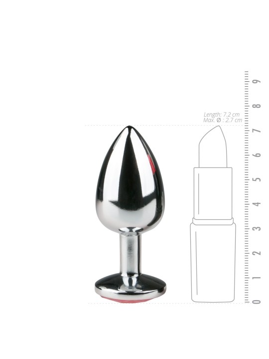 Metalen buttplug Zilver/Roze - S