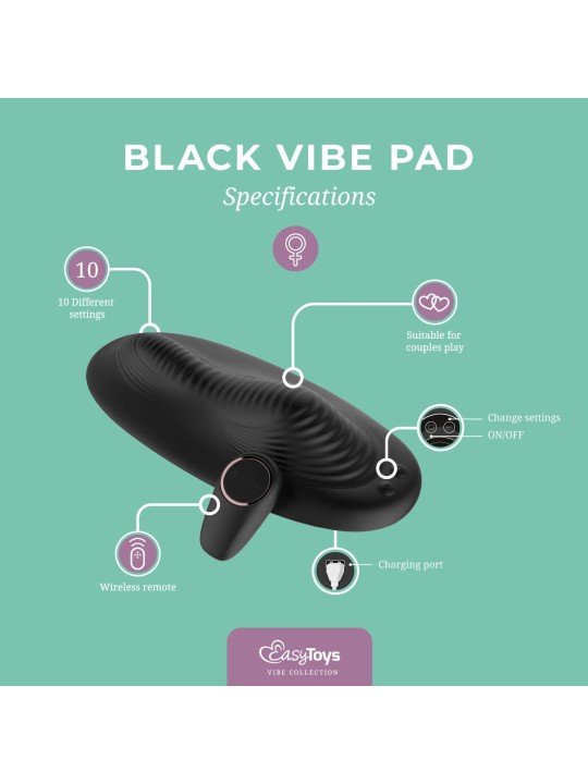 EasyToys – Vibe Pad Vibrating Pad with Remote – Black