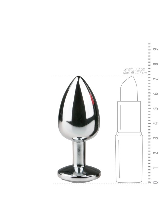 Metal Butt Plug Silver/Clear - S