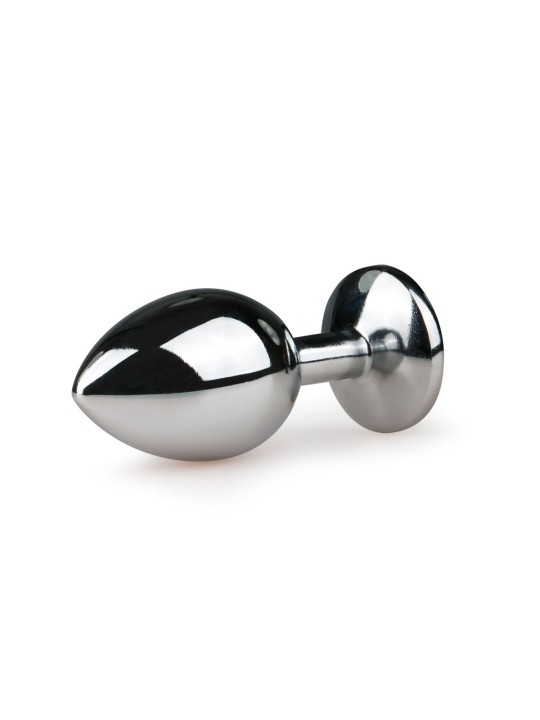 Metal Butt Plug Silver/Clear - M