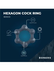 Boners Hexagon Cockring With Steel Balls