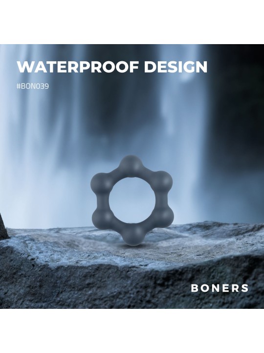 Boners Hexagon Cockring With Steel Balls