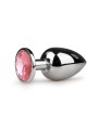 Metal Butt Plug Silver/Pink - L