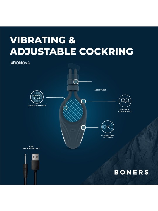 Boners Adjustable Cockring - Blue
