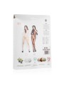 Zwarte netstof catsuit met open kruis
