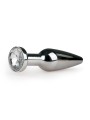 Metalen Buttplug met Diamant Zilver - L