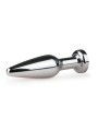 Metalen Buttplug met Diamant Zilver - L