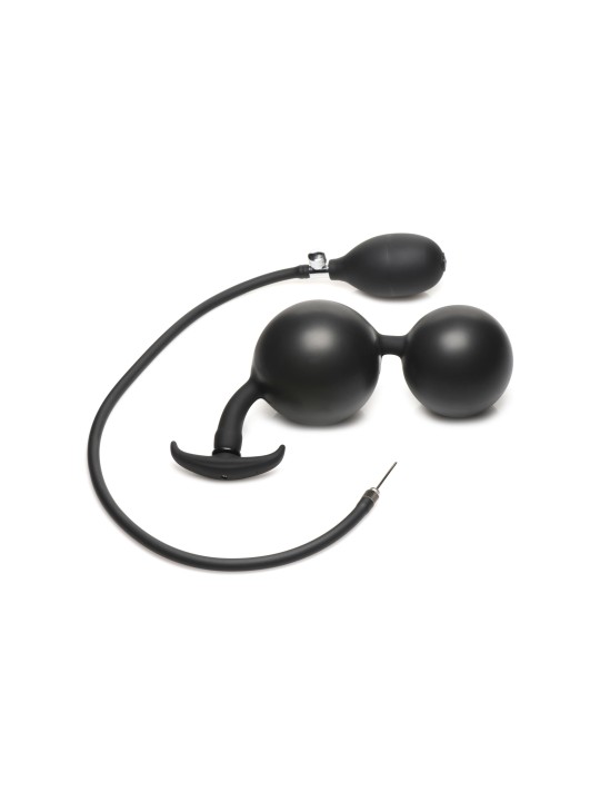 Opblaasbare Siliconen Anaal Plug - Zwart