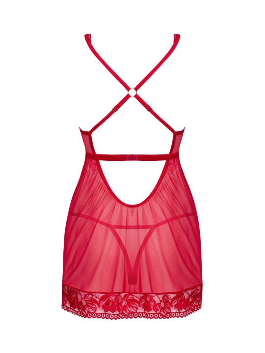 Lacelove Sexy Babydoll en String - Rood