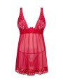 Lacelove Sexy Babydoll en String - Rood