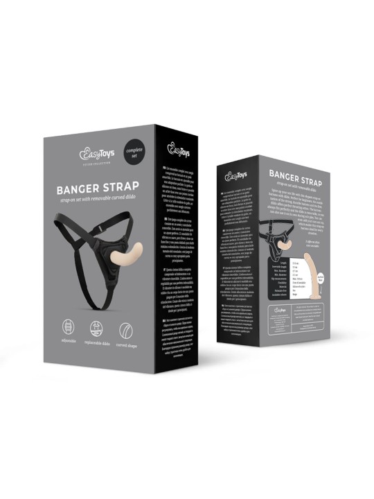 Strap-On-Dildo met Harnas - Gebogen