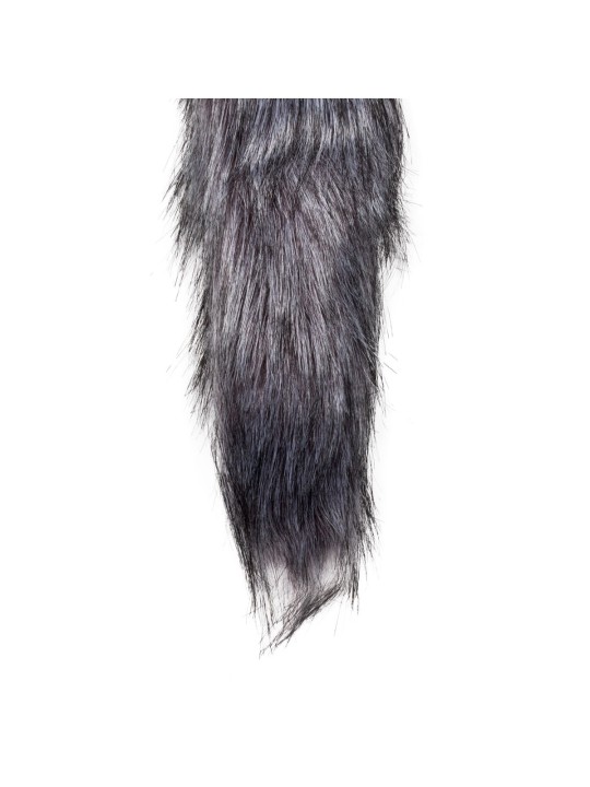 Medium zilverkleurige buttplug met vossenstaart