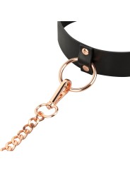 Rosy Gold - Halsband met Leash - Zwart