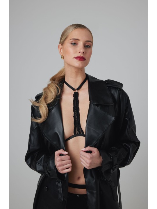 Christine - Strappy Harness Bralette Evening Kiss -zwart