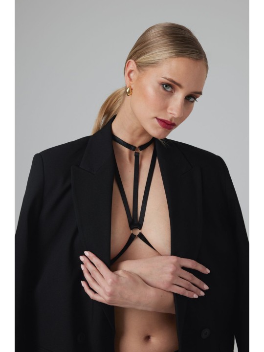 Christine - Strappy Harness Bralette Obsession - zwart