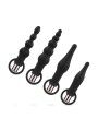 Anal Plug Set With Bullet Vibrator - Black